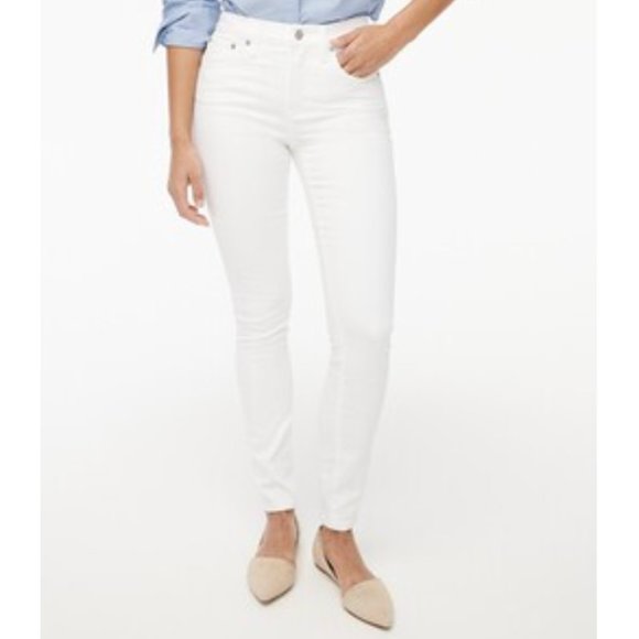 J.Crew Factory 9" Mid-Rise Skinny Jean in Signature Stretch in White (Size 30T) - Picture 1 of 12